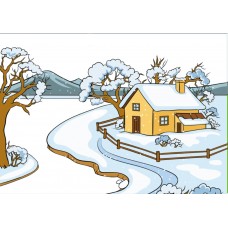 Фетр с рисунком "Фон сезона зима"
