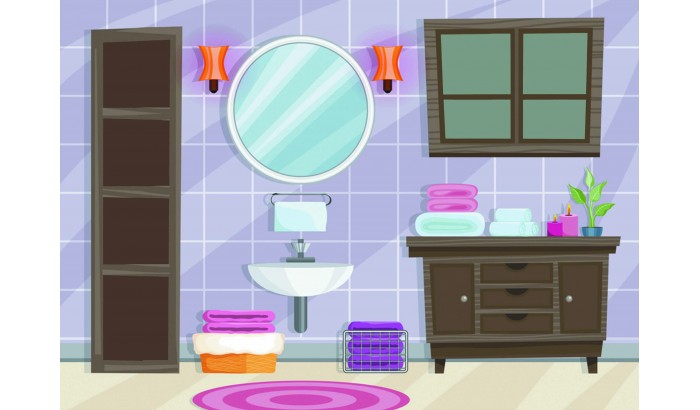 Фетр с рисунком "Ванная комната"