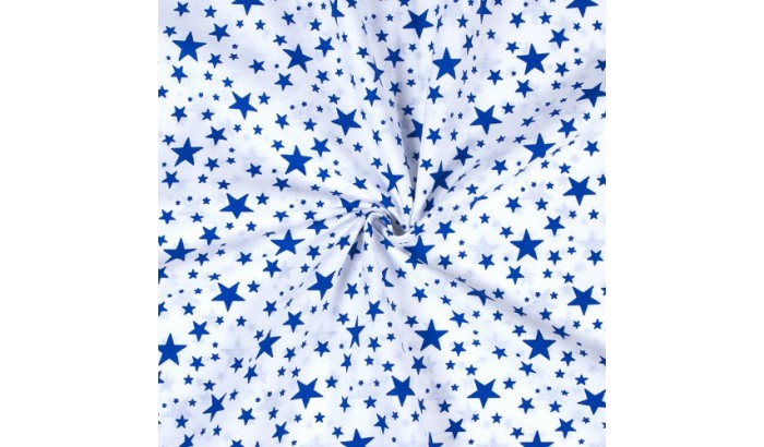 Ткань натуральный хлопок "Синие звезды"