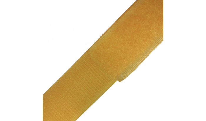 Липучка (велкро) темно-желтая 25 мм, 1 метр